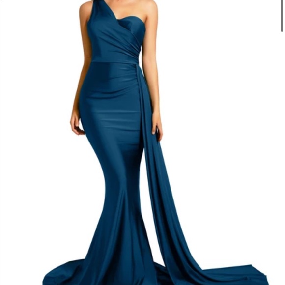 COPY - Portia & Scarlett PS6321 Teal Gown - Picture 1 of 8
